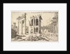 View of unidentified ruins with trabeated facade at left, arcades at center, and arch at r…, 1551 by Hieronymus Cock