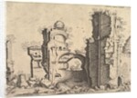 View of ruins, possibly the Baths of Caracalla, from the series 'The Small book of Roman r…, 1561 by Johannes van Doetecum I/Lucas van Doetecum