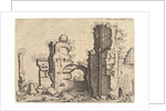 View of ruins, possibly the Baths of Caracalla, from the series 'The Small book of Roman r…, 1561 by Johannes van Doetecum I/Lucas van Doetecum