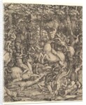 Battle between cavalry and infantry in a wood, 16th century by Hieronymus Hopfer