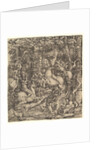 Battle between cavalry and infantry in a wood, 16th century by Hieronymus Hopfer
