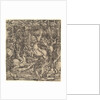 Battle between cavalry and infantry in a wood, 16th century by Hieronymus Hopfer