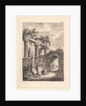La Statue en Avant les Ruines by Hubert Robert