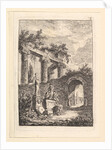 La Statue en Avant les Ruines by Hubert Robert