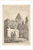 Plate 6: The Sarcophagus: two men conversing to left, another man seated and sleepi…, ca. 1763-64 by Hubert Robert