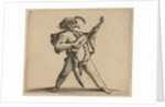 Le Comédien Masqué Jouant de la Guitare, from …, 1616-22 by Jacques Callot