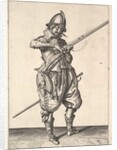 A soldier on guard shaping the match between his thumb and his forefinger, from the Marksmen s… by Unknown
