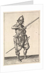 A soldier on guard shaping the match between his thumb and his forefinger, from the Marksmen s… by Unknown