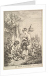Girl with a Bird, mid to late 18th century by Jacques Gabriel Huquier