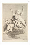 Two Cupids, One Holding Torches, mid to late 18th century by Jacques Gabriel Huquier