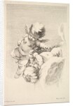 Two Cupids, One Holding a Wreath, mid to late 18th century by Jacques Gabriel Huquier