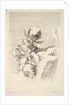 Two Cupids, One Holding a Wreath, mid to late 18th century by Jacques Gabriel Huquier