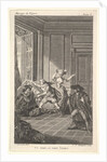 A man curled up in a chair looks toward another man who approaches him from the left i…, ca. 1784 by Claude Nicolas Malapeau
