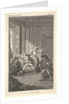 A man curled up in a chair looks toward another man who approaches him from the left i…, ca. 1784 by Claude Nicolas Malapeau