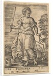 Justice, an allegorical figure holding a balance in her left hand and a sword in her right…, 1579 by Jan Wierix