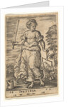 Justice, an allegorical figure holding a balance in her left hand and a sword in her right…, 1579 by Jan Wierix