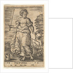 Justice, an allegorical figure holding a balance in her left hand and a sword in her right…, 1579 by Jan Wierix