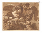 L'ange gardien, in an album containing Recueil de Compositions p…, 1782-1821 by Jean Jacques Lagrenee