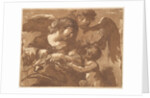 L'ange gardien, in an album containing Recueil de Compositions p…, 1782-1821 by Jean Jacques Lagrenee