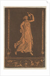 Jeune femme drapée, marchant de gauche à droit, portant un vase de méta by Jean Jacques Lagrenee