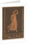Jeune femme drapée, marchant de gauche à droit, portant un vase de méta by Jean Jacques Lagrenee