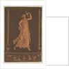 Jeune femme drapée, marchant de gauche à droit, portant un vase de méta by Jean Jacques Lagrenee