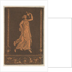 Jeune femme drapée, marchant de gauche à droit, portant un vase de méta by Jean Jacques Lagrenee