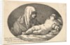 The Virgin at left watching the infant Christ as he sleeps, an oval composition, after …, 1760-63 by Jean Jacques Lagrenee