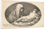The Virgin at left watching the infant Christ as he sleeps, an oval composition, after …, 1760-63 by Jean Jacques Lagrenee