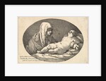The Virgin at left watching the infant Christ as he sleeps, an oval composition, after …, 1760-63 by Jean Jacques Lagrenee