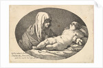 The Virgin at left watching the infant Christ as he sleeps, an oval composition, after …, 1760-63 by Jean Jacques Lagrenee