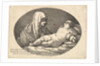 The Virgin at left watching the infant Christ as he sleeps, an oval composition, after …, 1760-63 by Jean Jacques Lagrenee