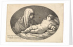 The Virgin at left watching the infant Christ as he sleeps, an oval composition, after …, 1760-63 by Jean Jacques Lagrenee