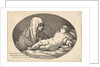 The Virgin at left watching the infant Christ as he sleeps, an oval composition, after …, 1760-63 by Jean Jacques Lagrenee