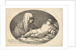 The Virgin at left watching the infant Christ as he sleeps, an oval composition, after …, 1760-63 by Jean Jacques Lagrenee