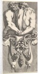 Design for a Term with Two Embracing Satyrs, from: Curieuses recherches de plusieurs beaus…, 1645 by Jean le Pautre