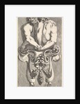 Design for a Term with Two Embracing Satyrs, from: Curieuses recherches de plusieurs beaus…, 1645 by Jean le Pautre