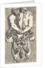 Design for a Term with Two Embracing Satyrs, from: Curieuses recherches de plusieurs beaus…, 1645 by Jean le Pautre