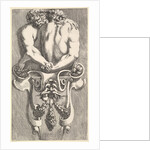Design for a Term with Two Embracing Satyrs, from: Curieuses recherches de plusieurs beaus…, 1645 by Jean le Pautre