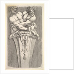 Design for a Term with Two Bacchic Figures, from: Curieuses recherches de plusieurs beaus …, 1645 by Jean le Pautre