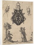 Pendant Shaped like a Beetle with a Couple and a Young Man Playing an Instrument, 1619 by Jean Toutin