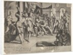 The Judge Bias Shedding Tears, plate IX from Thronus Justitiæ, 1605 by Joachim Anthonisz Wtewael/Willem van Swanenburg