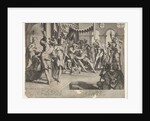 The Judge Bias Shedding Tears, plate IX from Thronus Justitiæ, 1605 by Joachim Anthonisz Wtewael/Willem van Swanenburg