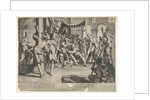 The Judge Bias Shedding Tears, plate IX from Thronus Justitiæ, 1605 by Joachim Anthonisz Wtewael/Willem van Swanenburg