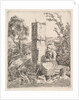 An Old Lady Sitting Near a Pillar at Side of Road, 1819 by Johann Christian Erhard