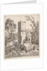An Old Lady Sitting Near a Pillar at Side of Road, 1819 by Johann Christian Erhard