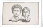 Portrait of the Rabe Children: Hermann, age 14 and Edmond, age 7; verso: proof before corr…, 1822 by Johann Gottfried Schadow