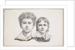 Portrait of the Rabe Children: Hermann, age 14 and Edmond, age 7; verso: proof before corr…, 1822 by Johann Gottfried Schadow