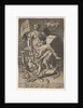 Fiducia, a seated woman holds a book and banner while turning her head away from a bare-br…, 1579 by Johann Sadeler I