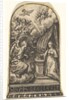 Annunciation, Mary kneels at a lectern as Gabriel approaches on a cloud from the …, ca. 1580-1600 by Johann Theodor de Bry